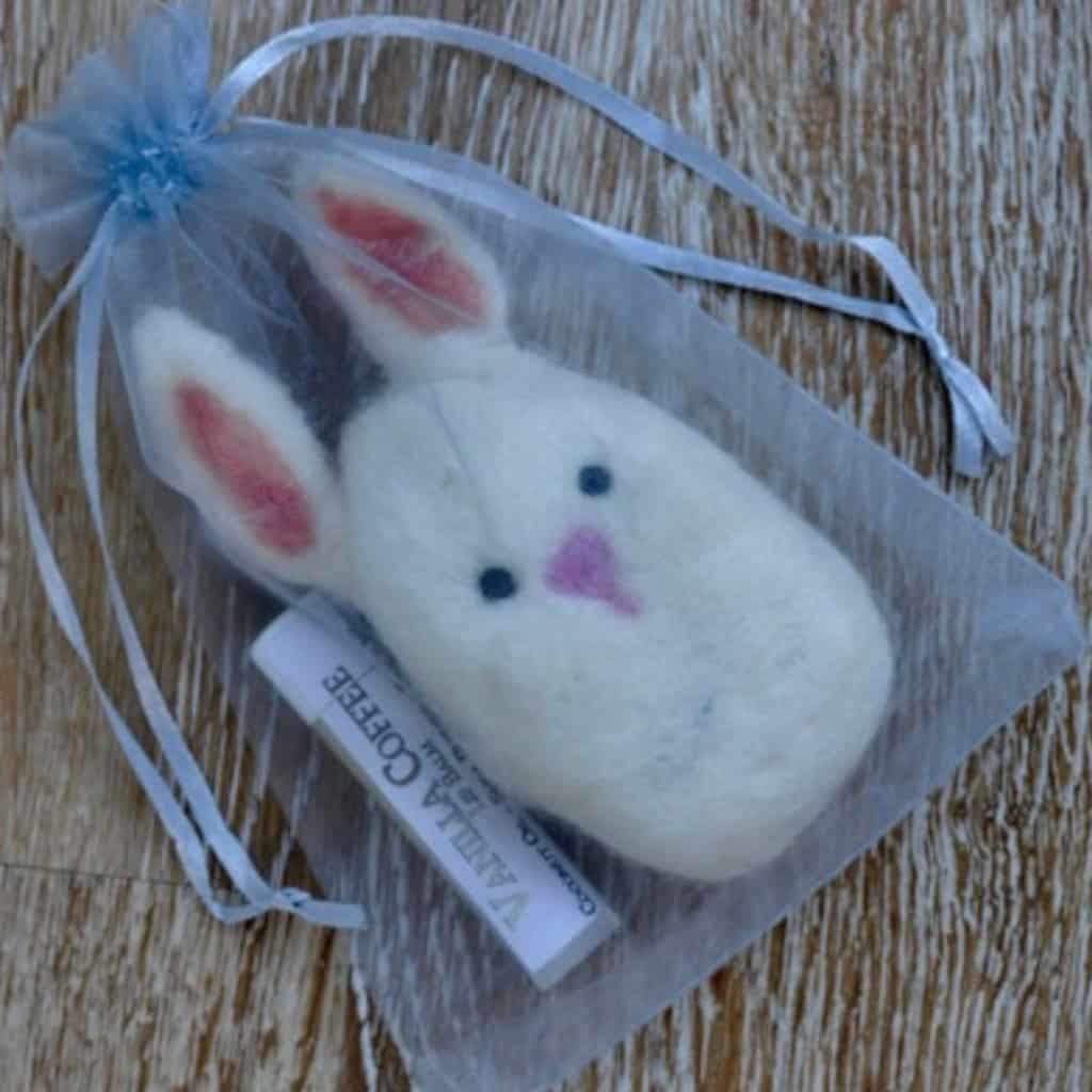 the best Easter gifts presents in 2019, these soap savers bunny have a handmade soap inside a hand needle felted bunny rabbit 