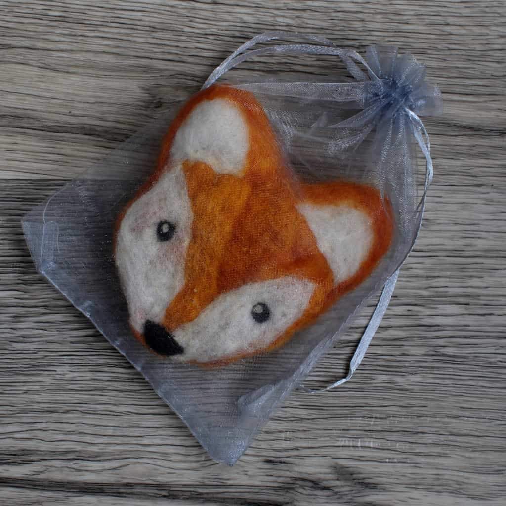 soap saver wholesale pricing is offered, you can get this fox felted soap bar that has a handmade organic soap bar inside today