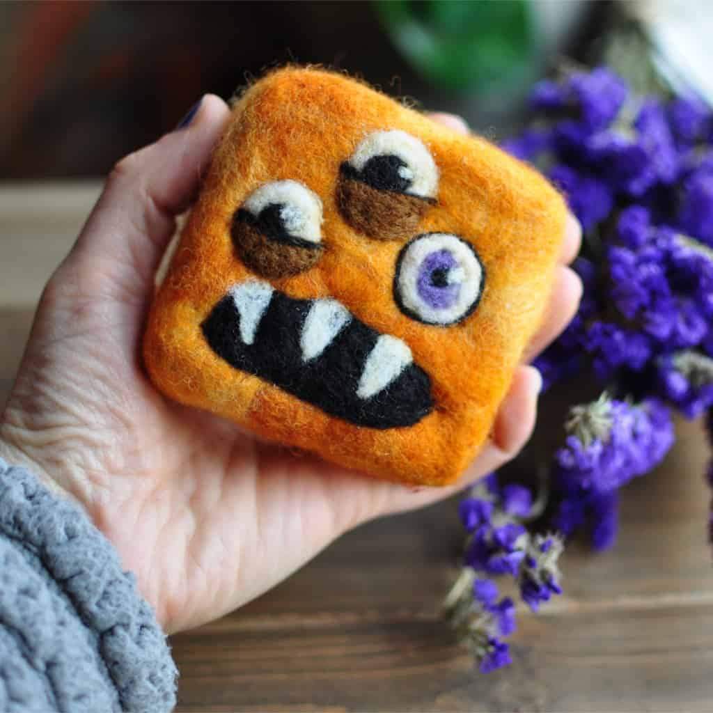 felting soap is not easy, we've crafted unique monster designs made for children to have fun in the bath, they make great soap savers 