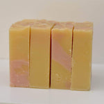 mango essential oil is a main part of this mango soap, it does not have mango butter in the recipe but it's a smooth orange soap