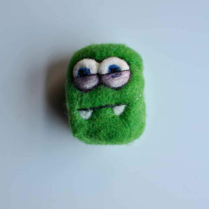 felted soap designs that will wow you, our mini monster is green and is a great gift for boys or girls on any holiday or birthday