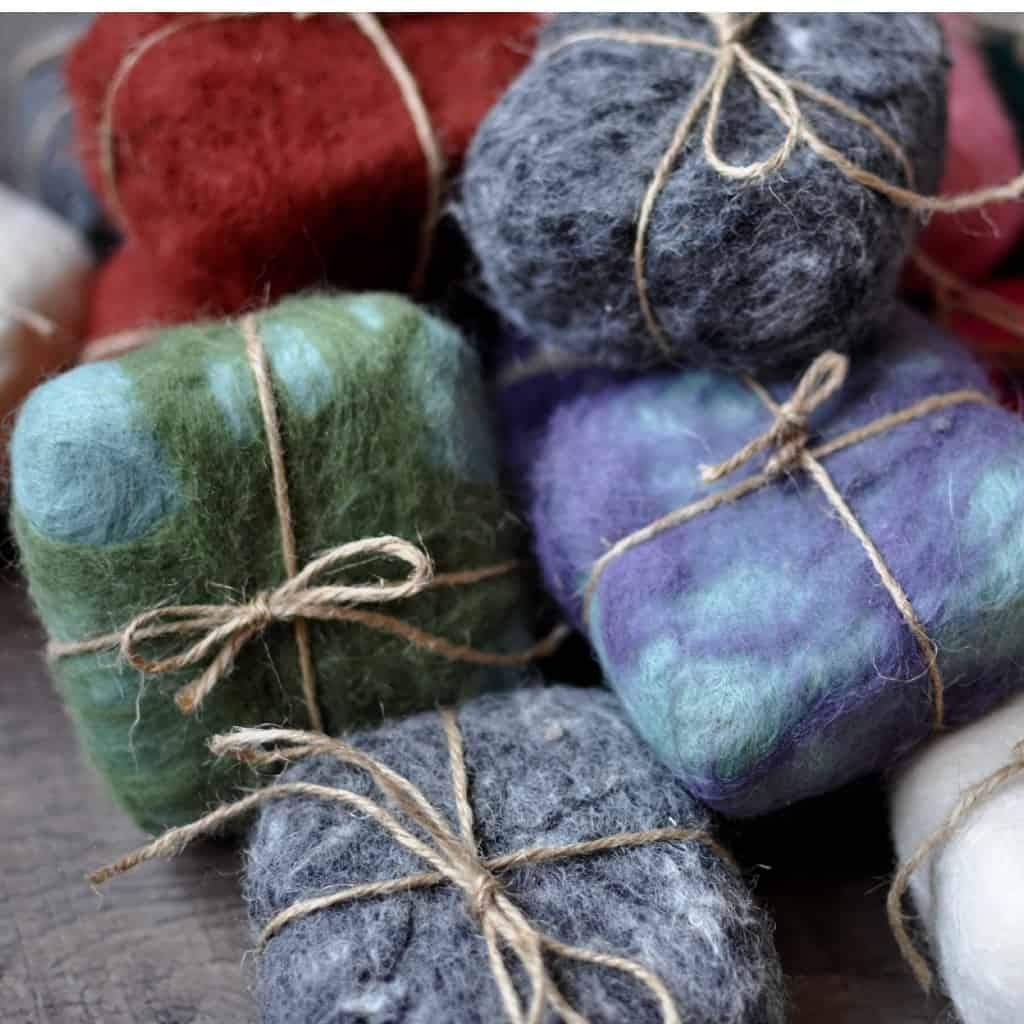 Felted Rainbow Cookie Soaps