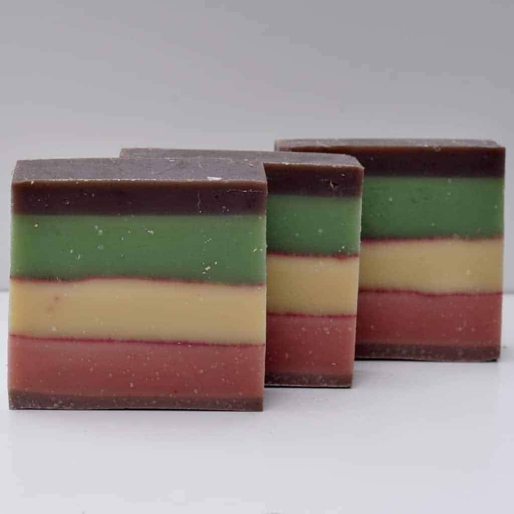 tradition of the rainbow cookie italian recipe just like your grandma but in the form of a soap